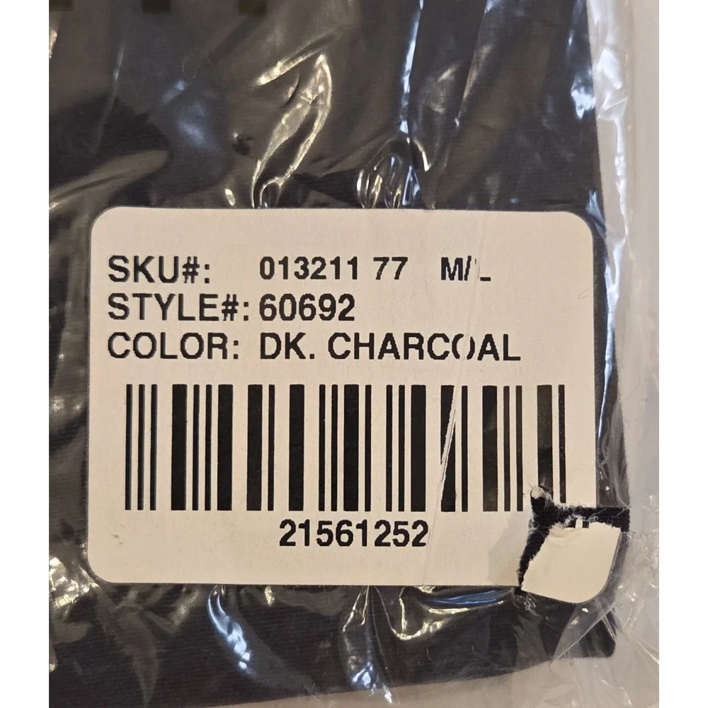 J Jill Solid Microfiber Tights Dark Charcoal M/L Nylon Spandex NEW